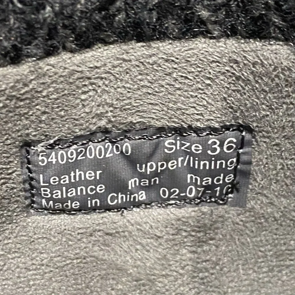 Dansko Boots Black Nubuck Leather EU 36 US 5.5-6 Knit Trim Stitching Details Zip